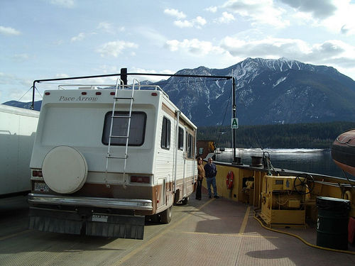 On the ferry across the Upper Arrow Lake