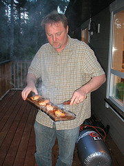 Cedar plank cooked salmon